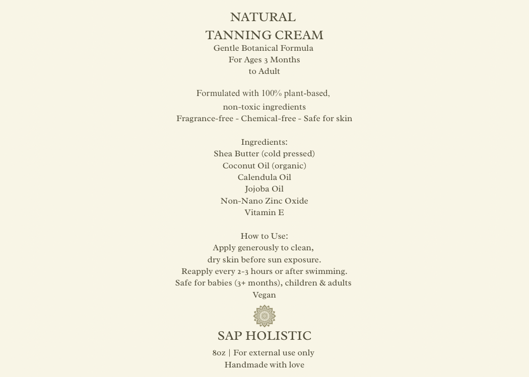 Natural Tanning Cream – 100% Botanical Formula
